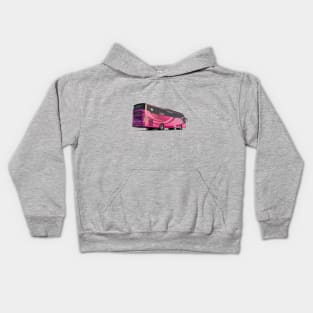 pink double decker bus Kids Hoodie